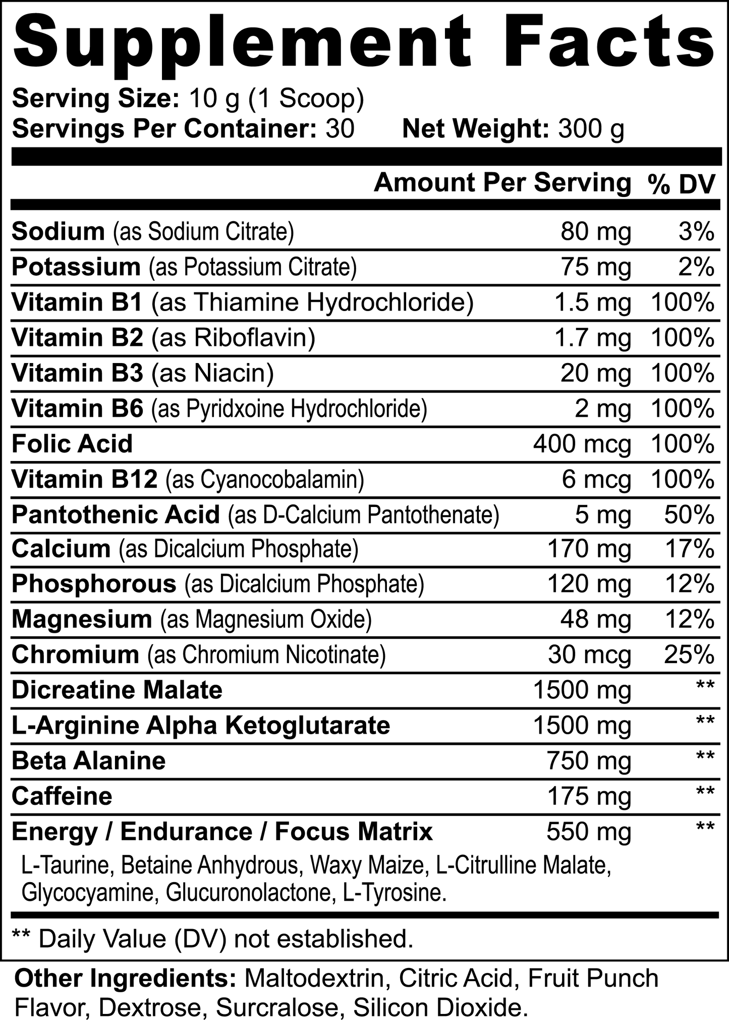 Shock Pre-Workout Powder (Fruit Punch)