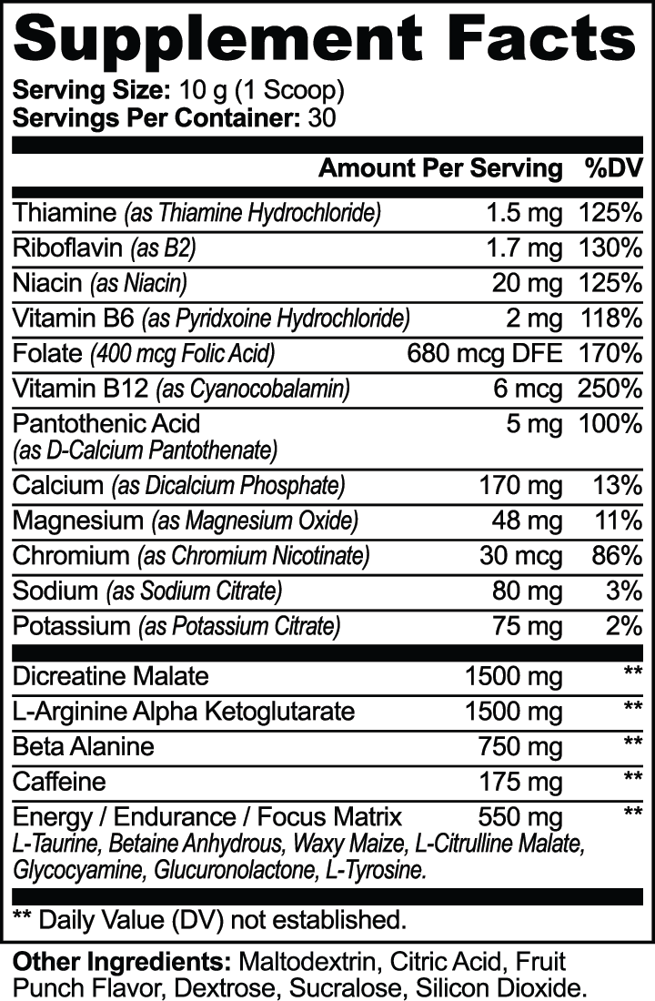 Pumped - Pre Workout Formula (Fruit Punch)